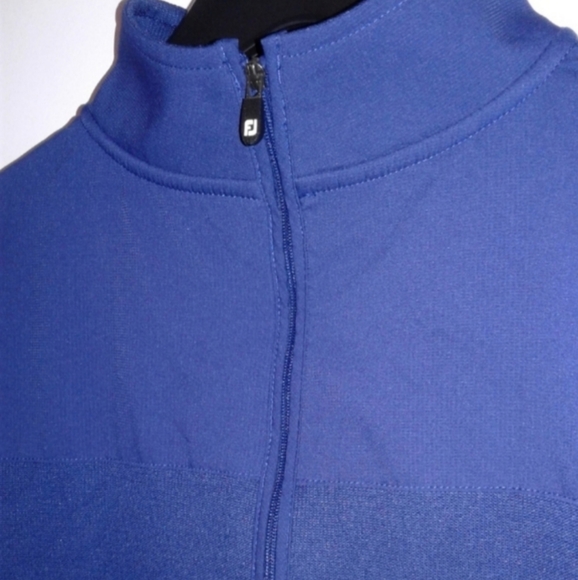 FootJoy Mens sz M Full Zip Stretch Golf Jersey Navy blue Track Jacket polyester - Picture 3 of 6